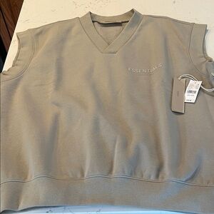 Essentials Men's Tan V-Neck Sweater